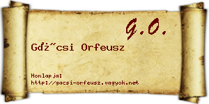 Gácsi Orfeusz névjegykártya